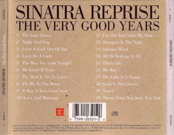 Frank Sinatra : Sinatra Reprise: The Very Good Years (CD, Comp, All)