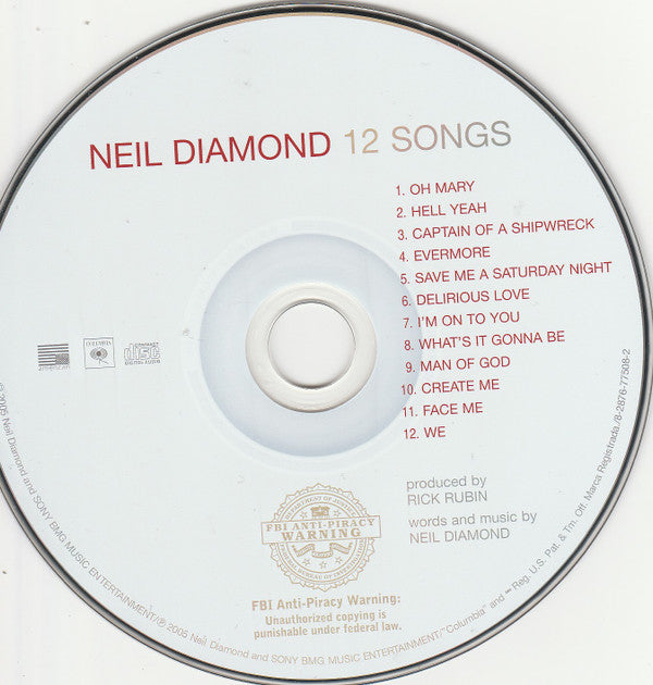 Neil Diamond : 12 Songs (CD, Album, Club, RE)