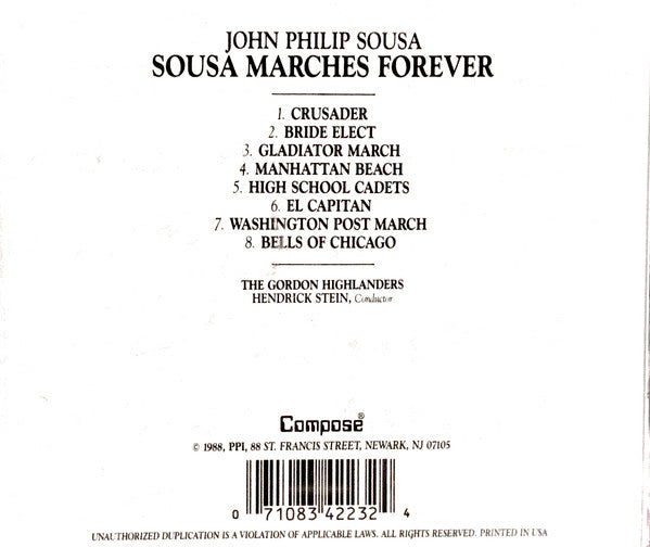 The Gordon Highlanders : Sousa Marches Forever (CD, Comp)