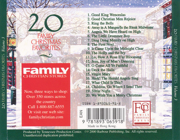 Unknown Artist : 20 Family Christmas Favorites Volume Three (CD)