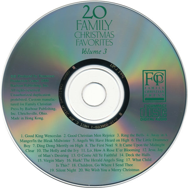 Unknown Artist : 20 Family Christmas Favorites Volume Three (CD)