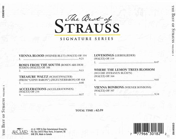 Johann Strauss Jr. : The Best Of Strauss (CD, Album, Comp)