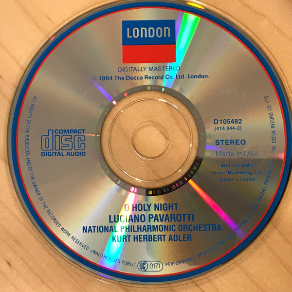 Luciano Pavarotti, National Philharmonic Orchestra, Kurt Herbert Adler : O Holy Night (CD, Album, Club, RE)