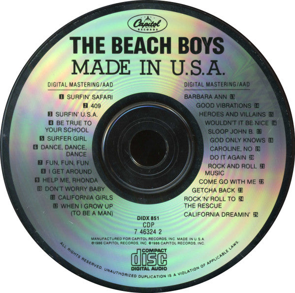 The Beach Boys : Made In U.S.A. (CD, Comp, RE, Cap)