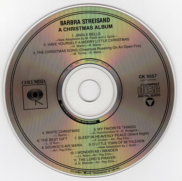 Barbra Streisand : A Christmas Album (CD, Album, RE, RM, Pit)