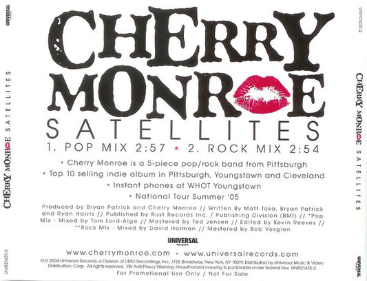 Cherry Monroe : Satellites (CD, Single, Promo)