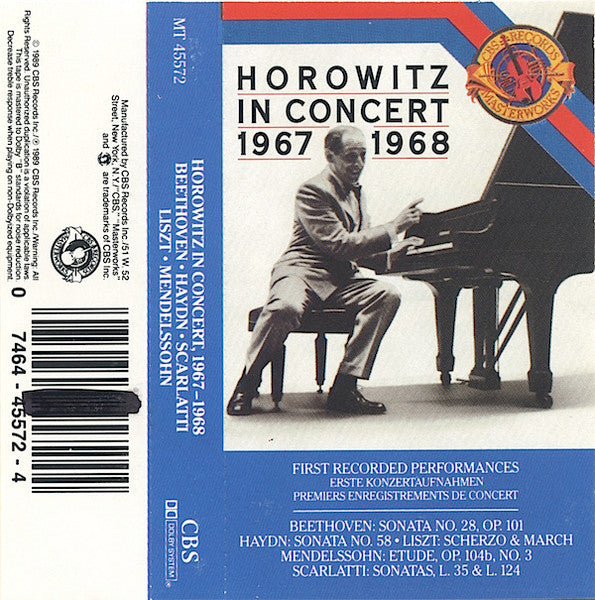 Vladimir Horowitz : Horowitz in Concert 1967 - 1968 (Cass)