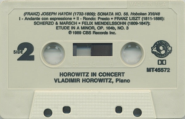 Vladimir Horowitz : Horowitz in Concert 1967 - 1968 (Cass)