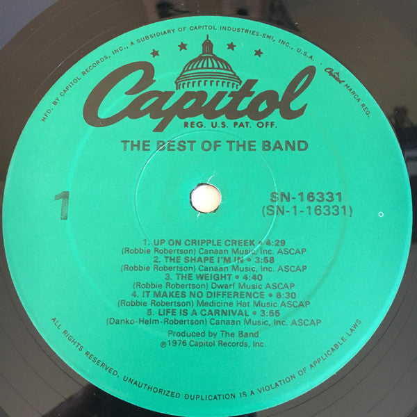 The Band : The Best Of The Band (LP, Comp, RE)