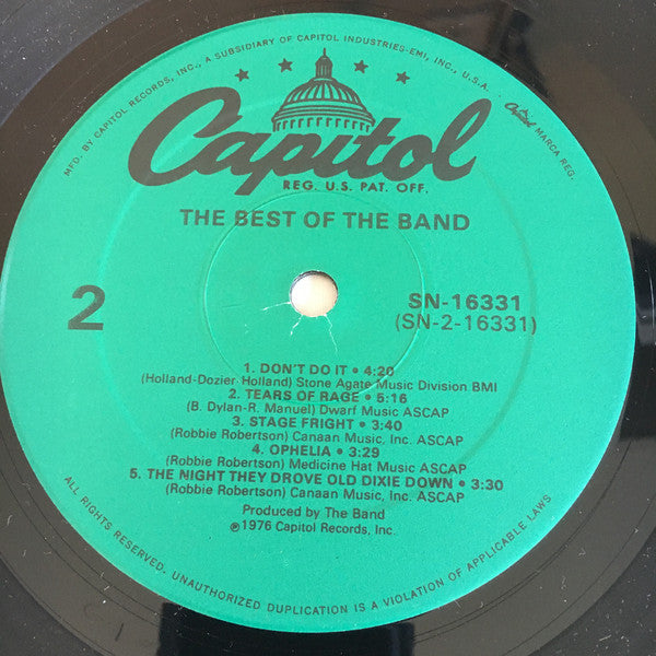 The Band : The Best Of The Band (LP, Comp, RE)