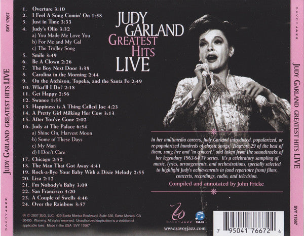 Judy Garland : Greatest Hits Live (CD, Comp)