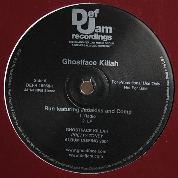 Ghostface Killah : Run (12", Single, Promo)