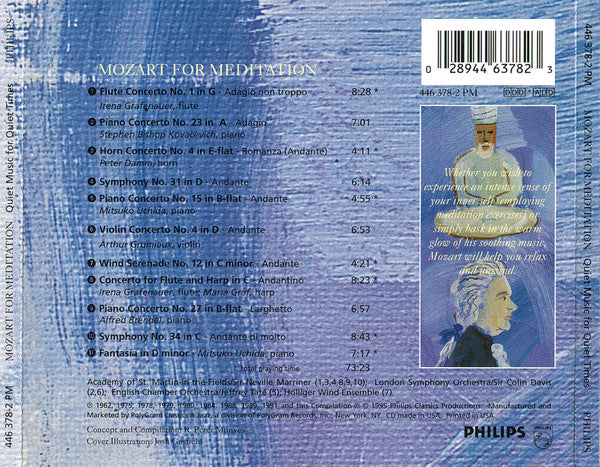 Wolfgang Amadeus Mozart : Mozart For Meditation - Quiet Music For Quiet Times (CD, Comp)