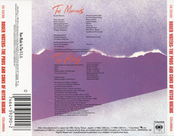 Roger Waters : The Pros And Cons Of Hitch Hiking (CD, Album, RE, RP, DAD)