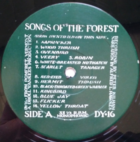 Peter Kilham Narration By Alfred L. Hawkes : Songs Of The Forest (LP, Album, Mono, Gre)