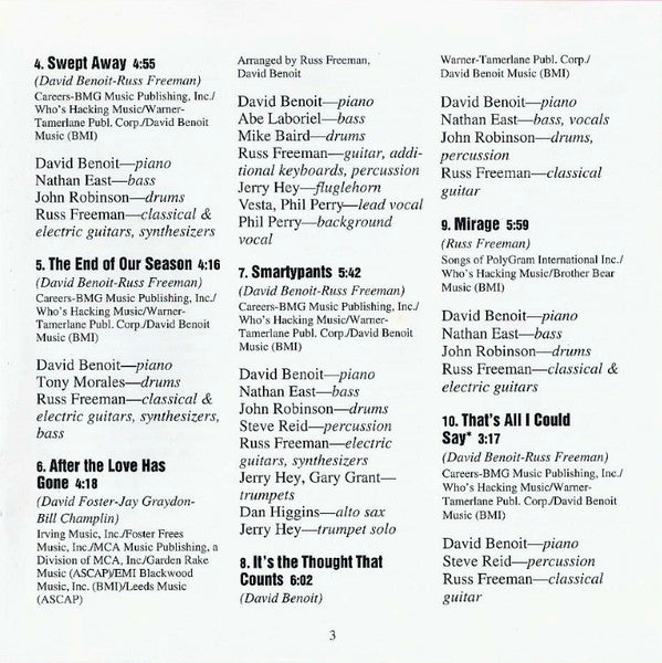 Benoit/Freeman Project : The Benoit/Freeman Project (CD, Album, Club)