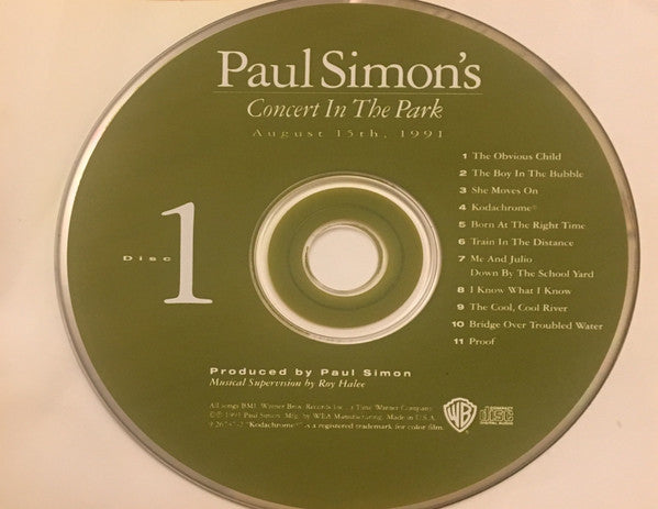Paul Simon : Paul Simon's Concert In The Park (2xCD, Album)