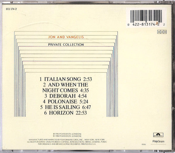 Jon & Vangelis : Private Collection (CD, Album)