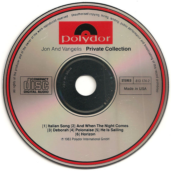 Jon & Vangelis : Private Collection (CD, Album)