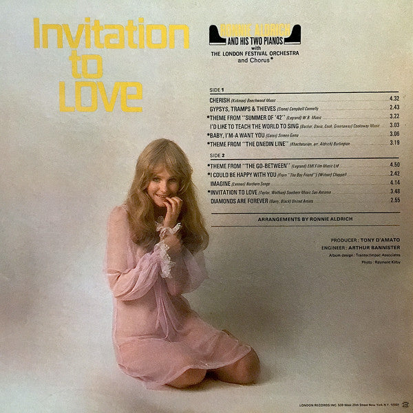 Ronnie Aldrich And His Two Pianos With The London Festival Orchestra And The London Festival Chorus : Invitation To Love (LP, Album)