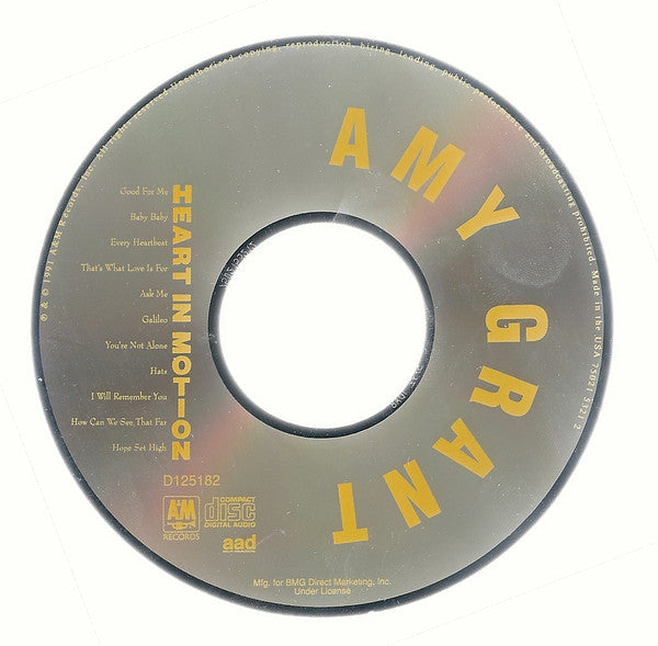 Amy Grant : Heart In Motion (CD, Album, Club, RP)