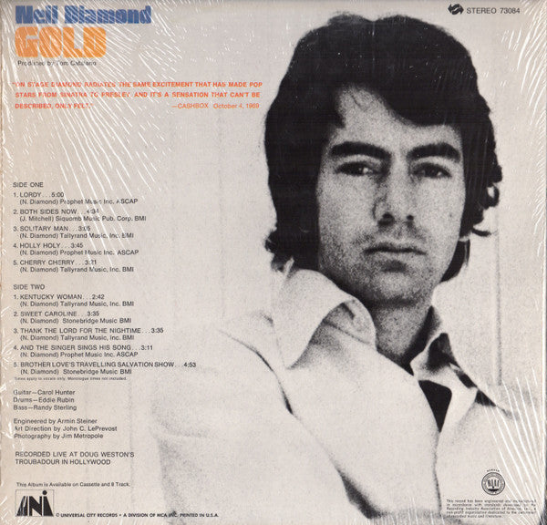 Neil Diamond : Gold (LP, Album, Pin)