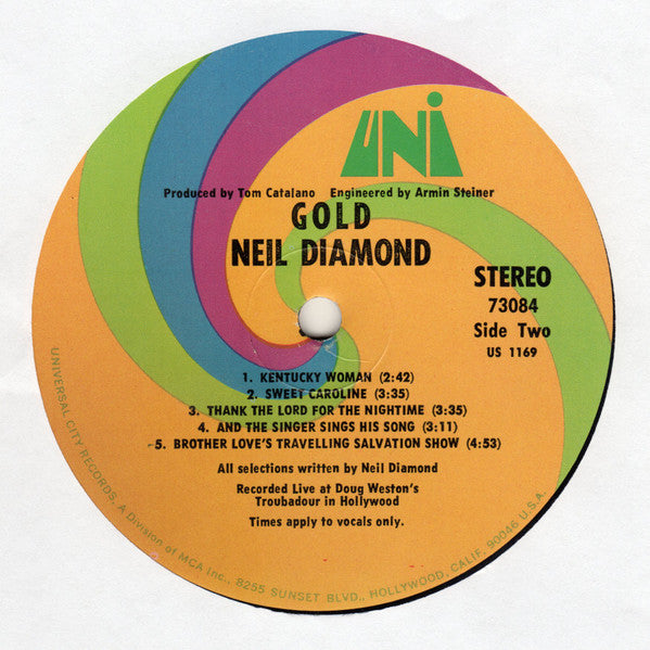 Neil Diamond : Gold (LP, Album, Pin)