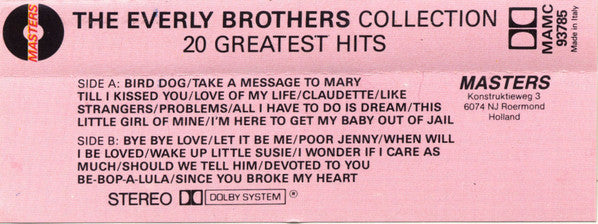 Everly Brothers : The Everly Brothers Collection - 20 Greatest Hits (Cass, Comp, Gra)