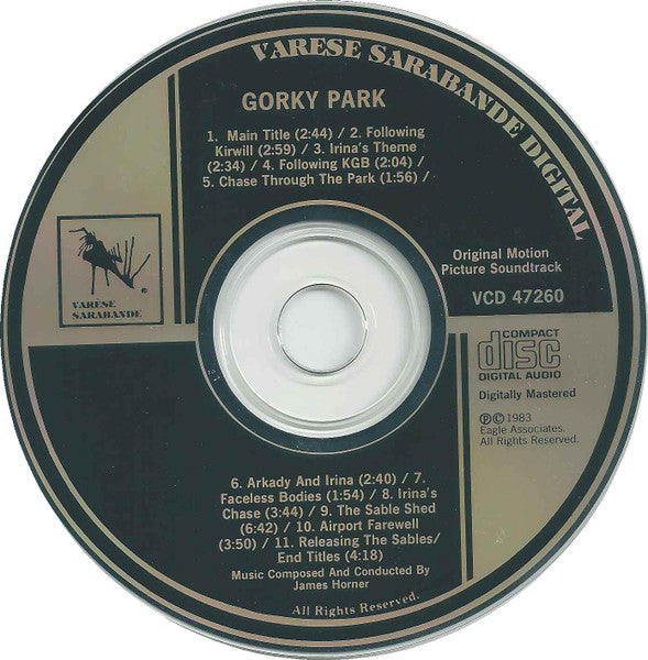 James Horner : Gorky Park (Original Motion Picture Soundtrack) (CD, Album, RE)