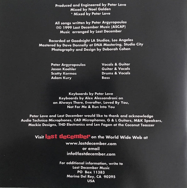 Last December : Without Wings (CD, Album)