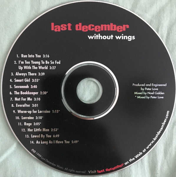 Last December : Without Wings (CD, Album)