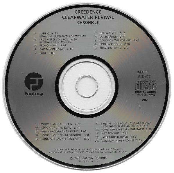 Creedence Clearwater Revival Featuring John Fogerty : Chronicle (The 20 Greatest Hits) (CD, Comp, Club, RE, CRC)