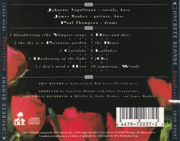 Concrete Blonde : Bloodletting (CD, Album)