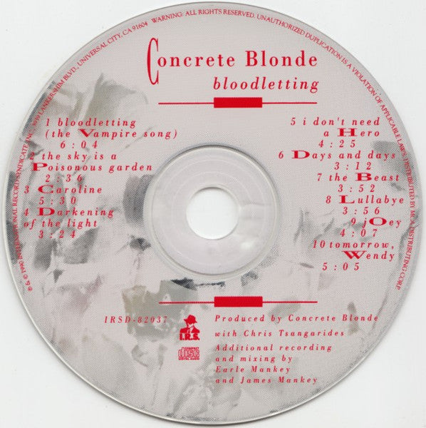 Concrete Blonde : Bloodletting (CD, Album)