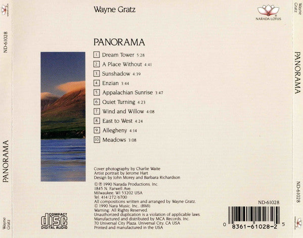 Wayne Gratz : Panorama (CD, Album)