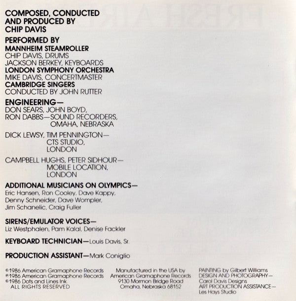 Mannheim Steamroller, London Symphony Orchestra, The Cambridge Singers : Fresh Aire VI (CD, Album)