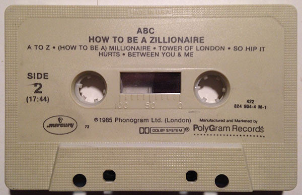 ABC - How To Be A Zillionaire (Cassette) (G) - Endless Media