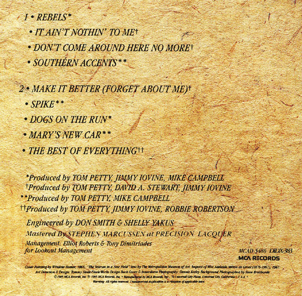 Tom Petty And The Heartbreakers : Southern Accents (CD, Album)