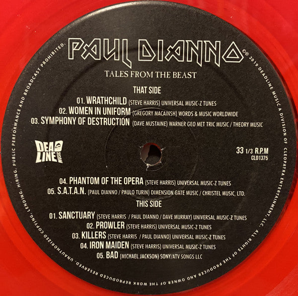 Paul Di'Anno : Tales From The Beast (LP, Album, Ltd, Red)