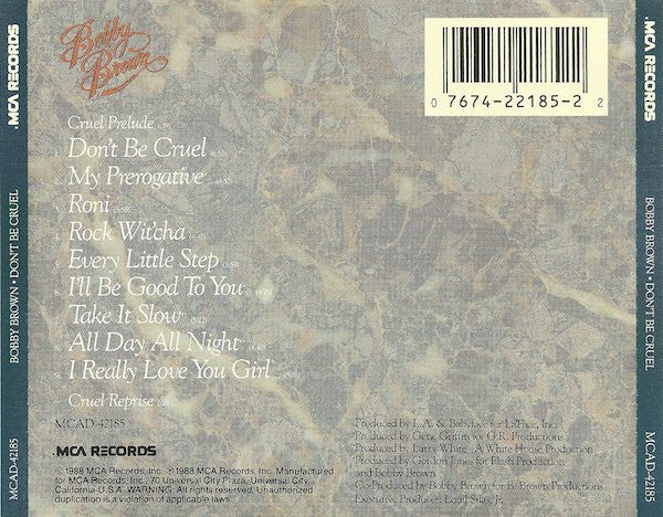Bobby Brown : Don't Be Cruel (CD, Album)