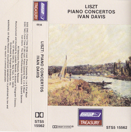 Franz Liszt, Ivan Davis (2), Royal Philharmonic Orchestra, Edward Downes : Piano Concertos No. 1 In E Flat / Piano Concerto No. 2 In A (Cass, Album, RE, Dol)