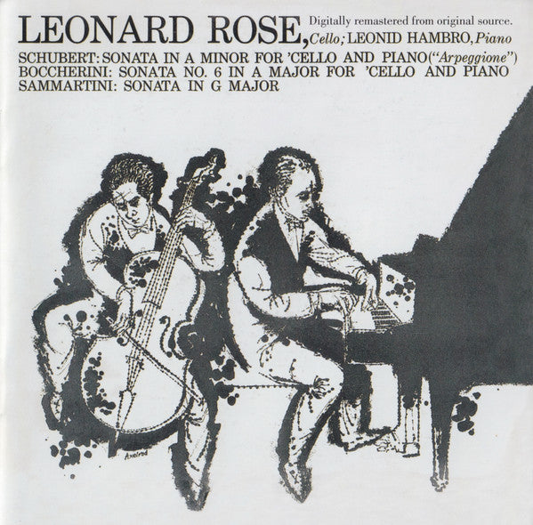 Leonard Rose, Leonid Hambro, Franz Schubert / Luigi Boccherini / Giovanni Sammartini : Sonatas (CD, RE, RM)