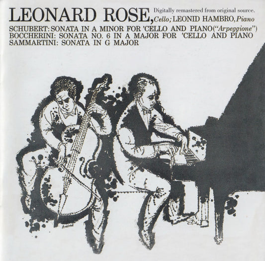Leonard Rose, Leonid Hambro, Franz Schubert / Luigi Boccherini / Giovanni Sammartini : Sonatas (CD, RE, RM)