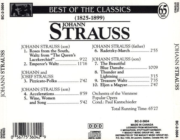 Johann Strauss Jr. : Best Of The Classics (CD, Comp)