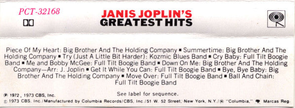 Janis Joplin : Janis Joplin's Greatest Hits (Cass, Comp, RE, Dol)