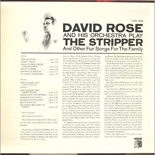 David Rose & His Orchestra : The Stripper And Other Fun Songs For The Family (LP, Album, Mono)