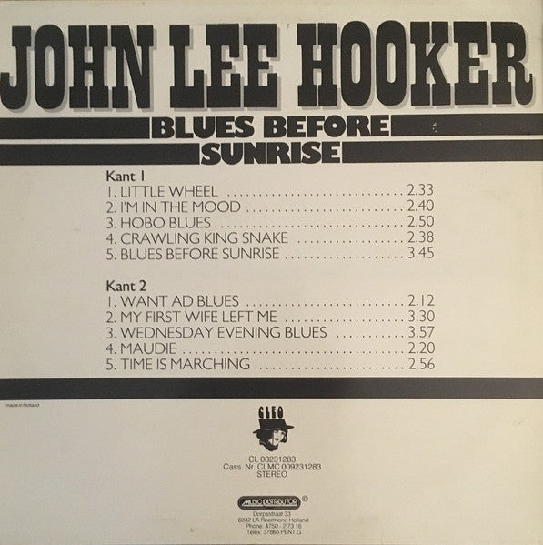 John Lee Hooker : Blues Before Sunrise (LP, Comp)