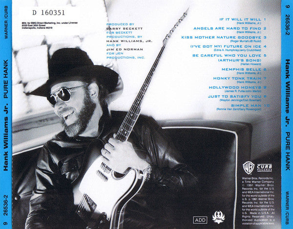 Hank Williams Jr. : Pure Hank (CD, Album, Club)