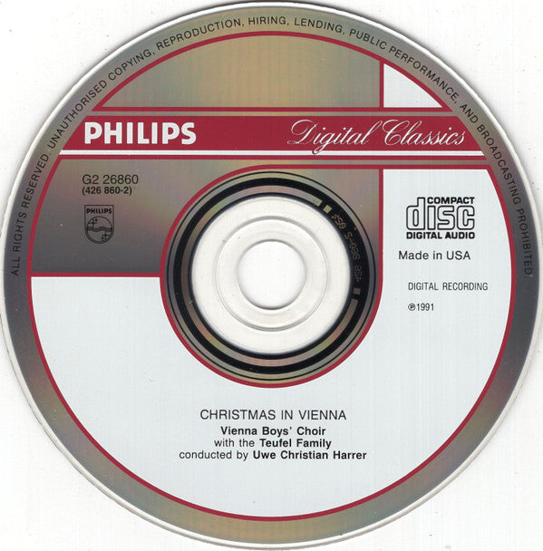 Die Wiener Sängerknaben, Uwe Christian Harrer : Christmas In Vienna  (CD, Album, Club, RE)