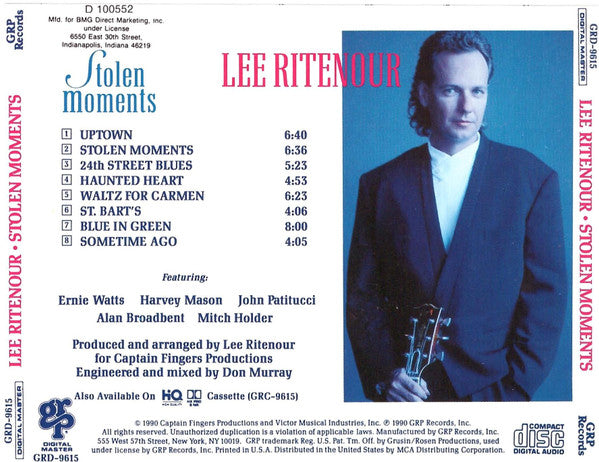 Lee Ritenour : Stolen Moments (CD, Album, Club, BMG)